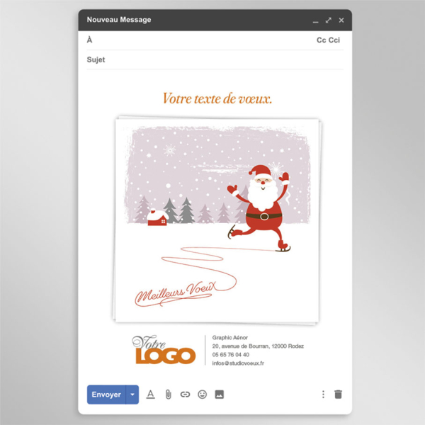 Ecard fixe - Père-Noël en action