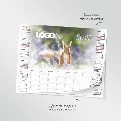 Calendrier sous-main personnalisé